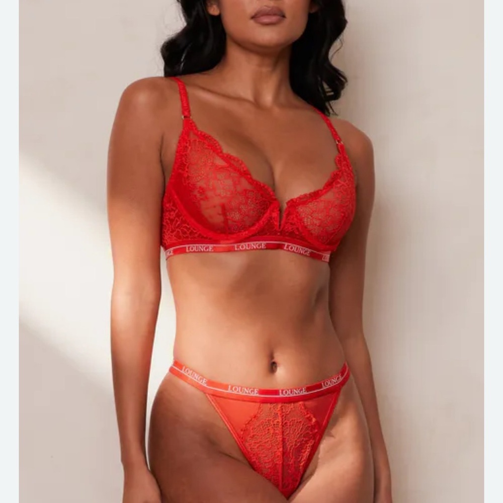 Lounge Burnt Orange Lace Balcony Bra Size 30C
